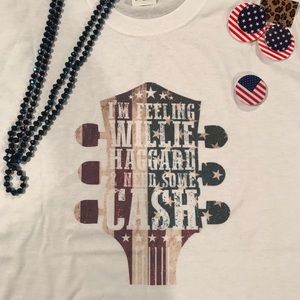 Crew neck (unisex)
Willie/Haggard/Cash